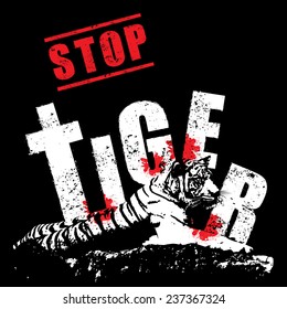 Conserve the tiger concept vector