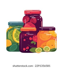 conserved fruits culinary products icon isolated