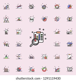 consider a business report colored icon. Business charts icons universal set for web and mobile