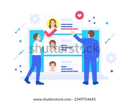 Consider hiring. Illustration of an image of finding an active client.