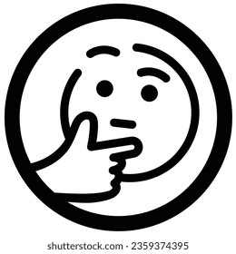 Consider icon. Wondering about something. Thinking.