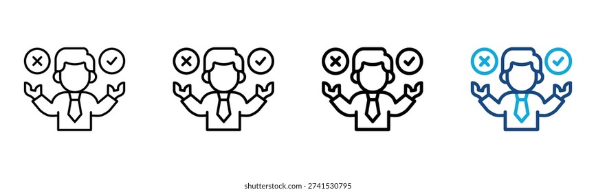 Consideration Icon Different Style Outline Collection Set Vector Illustration