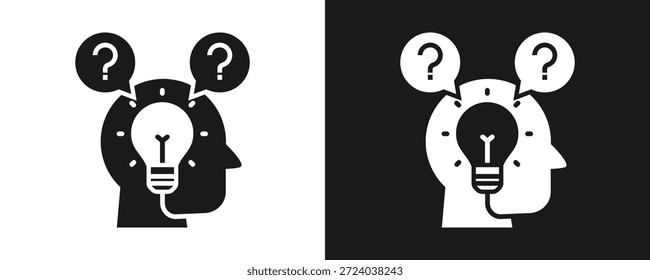 Consideração Ícone Definir Glifo Em Plano De Fundo Branco E Preto