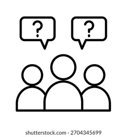 Ilustración vectorial de icono de contorno de consideración