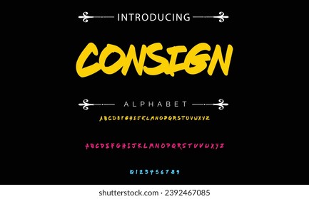 Consign Graffiti font text effect, spray and street text style