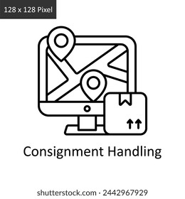 Consignment Handling vector outline icon design illustration. Logistics Delivery symbol on White background EPS 10 File