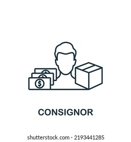 Consignor icon. Line simple line Shipping icon for templates, web design and infographics