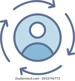 Symbol für Konsistenz in gefülltem Blauton