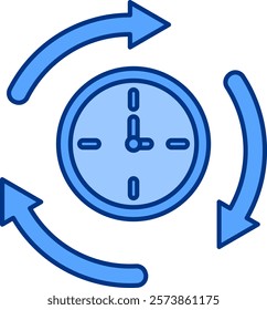 Consistency Icon - Lineal Blue Style - Critical Thinking Theme