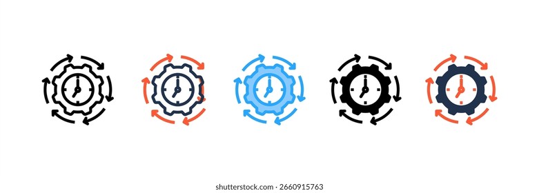Ícone de consistência define coleção de vários estilos