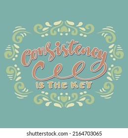 Consistency is the key hand lettering. Poster quotes.