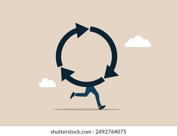 Consistency key to success, business strategy to repeatedly deliver work done, personal development or career growth. Vector illustration