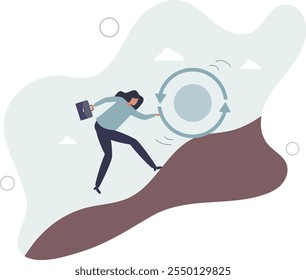 Consistency key to success, business strategy to repeatedly deliver work done, personal development or career growth concept.flat characters.