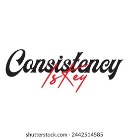 consistency is key text on white background.