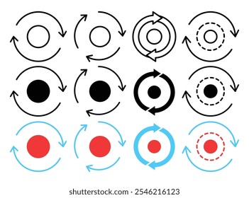Coleção de ícones do vetor de consistência. conjunto de ilustrações do vetor.