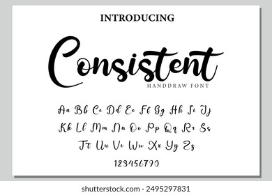 Consistent Font Stylish brush painted an uppercase vector letters, alphabet, typeface