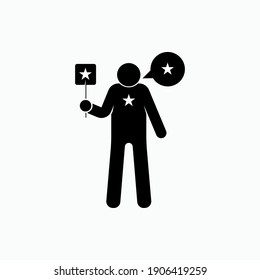 Consistent Person Icon. Symbol of the Same Heart, Words, Thoughts and Act - Vector.