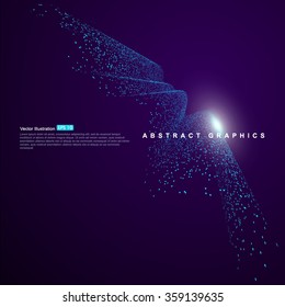 Consisting of blue particles, abstract background.
