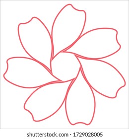 Consisting of one petal shape.