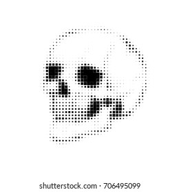 Consisting Squares Skull On White Background Stock Vector (Royalty Free ...