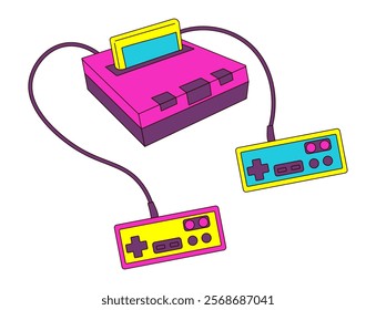 Console, 90s retro isolate vector element