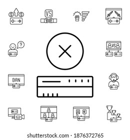 Console, ban, game flat vector icon in esport pack