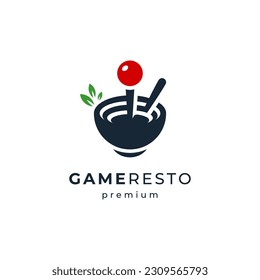 console and bowl for game and food logo design