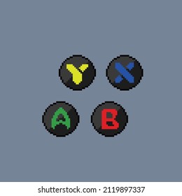 console button in pixel art style