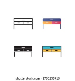 console cabinet icon vector with different style design. isolated on white background