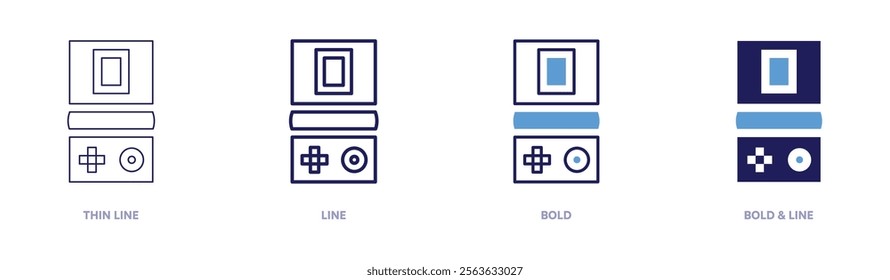 Console cloud icon in 4 different styles. Thin Line, Line, Bold, and Bold Line. Duotone style. Editable stroke.