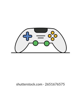 ícone de linha de cor do console com ilustração de stock de vetor de fundo branco
