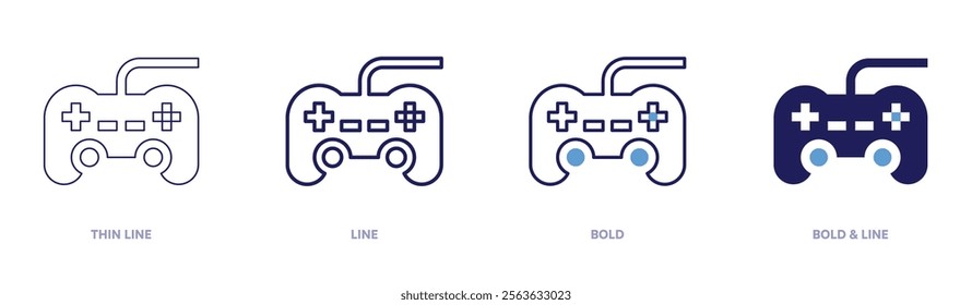 Console comparison icon in 4 different styles. Thin Line, Line, Bold, and Bold Line. Duotone style. Editable stroke.