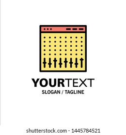 Console, Control, Controller, Hardware, Mixer Business Logo Template. Flat Color