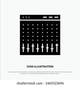 Console, Control, Controller, Hardware, Mixer solid Glyph Icon vector. Vector Icon Template background