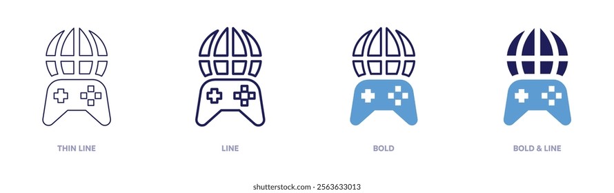 Console demo icon in 4 different styles. Thin Line, Line, Bold, and Bold Line. Duotone style. Editable stroke.