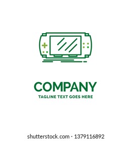 Console, device, game, gaming, Flat Business Logo template. Creative Green Brand Name Design.
