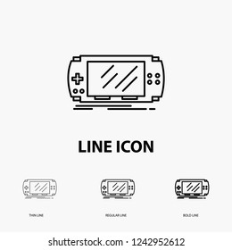 Console, device, game, gaming, psp Icon in Thin, Regular and Bold Line Style. Vector illustration