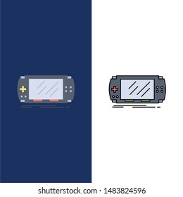 Console, device, game, gaming, psp Flat Color Icon Vector