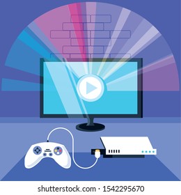 console and display games entertainment vector illustration design