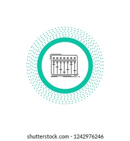 Console, dj, mixer, music, studio Line Icon. Vector isolated illustration