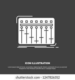 Console, dj, mixer, music, studio Icon. glyph vector symbol for UI and UX, website or mobile application