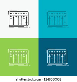 Console, dj, mixer, music, studio Icon Over Various Background. Line style design, designed for web and app. Eps 10 vector illustration
