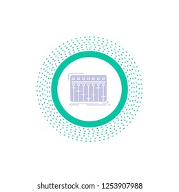 Console, dj, mixer, music, studio Glyph Icon. Vector isolated illustration