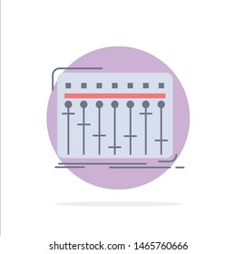 Console, dj, mixer, music, studio Flat Color Icon Vector. Vector Icon Template background