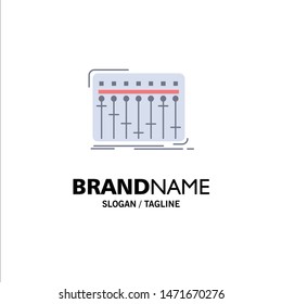 Console, dj, mixer, music, studio Flat Color Icon Vector