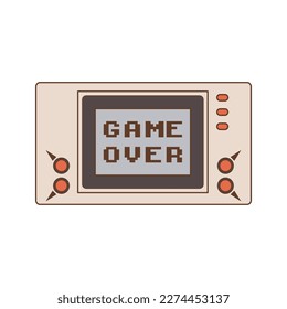 Console electronic device isolated on white background. Back to 90s. Nostalgia for 1990s element. Retro style.