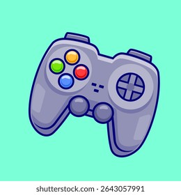 Ilustração do ícone do vetor do desenho animado do controlador do jogo do console. Vetor Premium Isolado do Conceito do Technology Object Icon. Estilo de Desenho Animado Plano