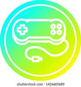 console game controller circular icon with cool gradient finish