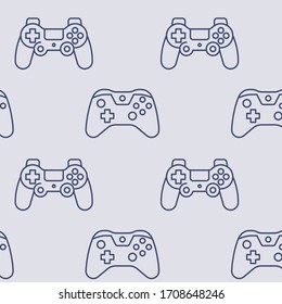 Console game controller icons pattern. Video game seamless background. Seamless pattern vector illustration