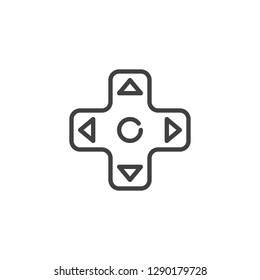 Console game controller line icon. linear style sign for mobile concept and web design. Gamepad control buttons outline vector icon. Symbol, logo illustration. Pixel perfect vector graphics